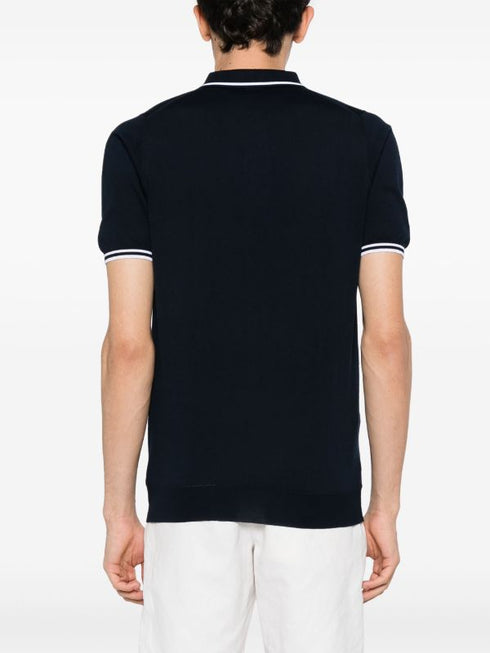 striped-trim polo shirt